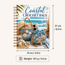Beach Style Crochet Bag Tutorial Book, Beach Sand Tote Bag Drawstring Bag Knitting Pattern Guide, Handmade DIY Crochet Summer Vacation Bag Pattern, Beginner Handmade Enthusiast Knitting Reference Book, Shell Ocean Theme Crochet Bag Tutorial, Casual Beach Bag Making Diagram, Handmade Creative Gift, Home Leisure Handmade Learning Tool Book - Style 1 - View 8