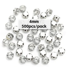 100顆 4mm/6mm/8mm 圓形亮面多色手工玻璃縫製水晶水鑽裝飾珠 DIY 配件，適用於裝飾衣服、洋裝、包包、鞋子、胸針、耳環與手工藝品 - 彩色 - 查看 32