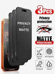 CASECOPS 3Pcs Matte Privacy Screen Protector, Compatible With IPhone 11/12/13/14/15/16/17 Pro/17 Pro Max/18 Pro/18 Pro Max Models, Ideal Gift For Family And Friends. Shockproof, Anti-Fall, Anti-Scratch, Anti-Fingerprint, Flexible Material (Non-Tempered Glass), Ceramic Frosted Matte Privacy Film Provides Edge, High-Quality Cell Phone Accessories - 3PCS - View 34