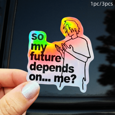 "So My Future Depends On... Me?" - The Spiritual Portrait Of Workers / Students, Vinyl Sticker - Durable Smooth Surface, Self-Adhesive Bumper Sticker, Suitable For Cars, Windows, Laptops, Trucks, Water Bottles - Multi-Purpose Durable Design, Car Sticker