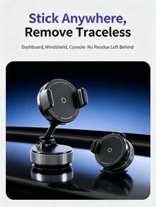 Vacuum Suction Cup + Mechanical Clip Car Phone Holder, 3-Axis Foldable Phone Stand, One-Hand Operation, Mark-Free Removal, Suitable For Car, Bathroom, Kitchen - Portable Phone Stand - View 7