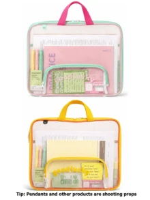 Multi-Layer Mesh A4 File Organizer Bag With Handle, Cute Colorblock Student Subject Folder Tote, 180° Wide Opening Zipper Folder, Shockproof Hard Support Assignment Bag, Suitable For School And Office Supplies - Multiple Options Available - View 30