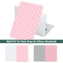 Pink Polka Dot Pattern Protective Case, Durable Plastic Hard Shell Cover - Pink - View 4