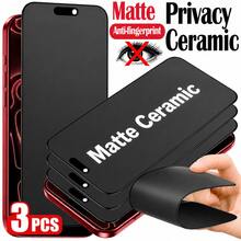 3PCS Ceramic Matte Privacy Screen Protector For IPhone 17 Pro Max/17 Pro/17 Air/17/16 Pro Max/16/15 Pro Max/15 Pro/15/14/13 Plus/12/11 Series, Frosted Anti-Spy Soft Film, Full Coverage Screen Protection, Anti-Glare Matte Finish, HD Clear Display, Fingerprint & Scratch Resistant, Smooth Touch Feel, Slim Case Friendly Fit, Easy Bubble-Free Application - Black - View 12