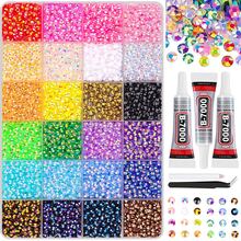 Multi-Color 3mm Jelly Resin Rhinestone Set, Includes Precision Tweezers And Craft Glue, Fashion DIY Clothing Accessories, Cups, Fabric Decor - View 12