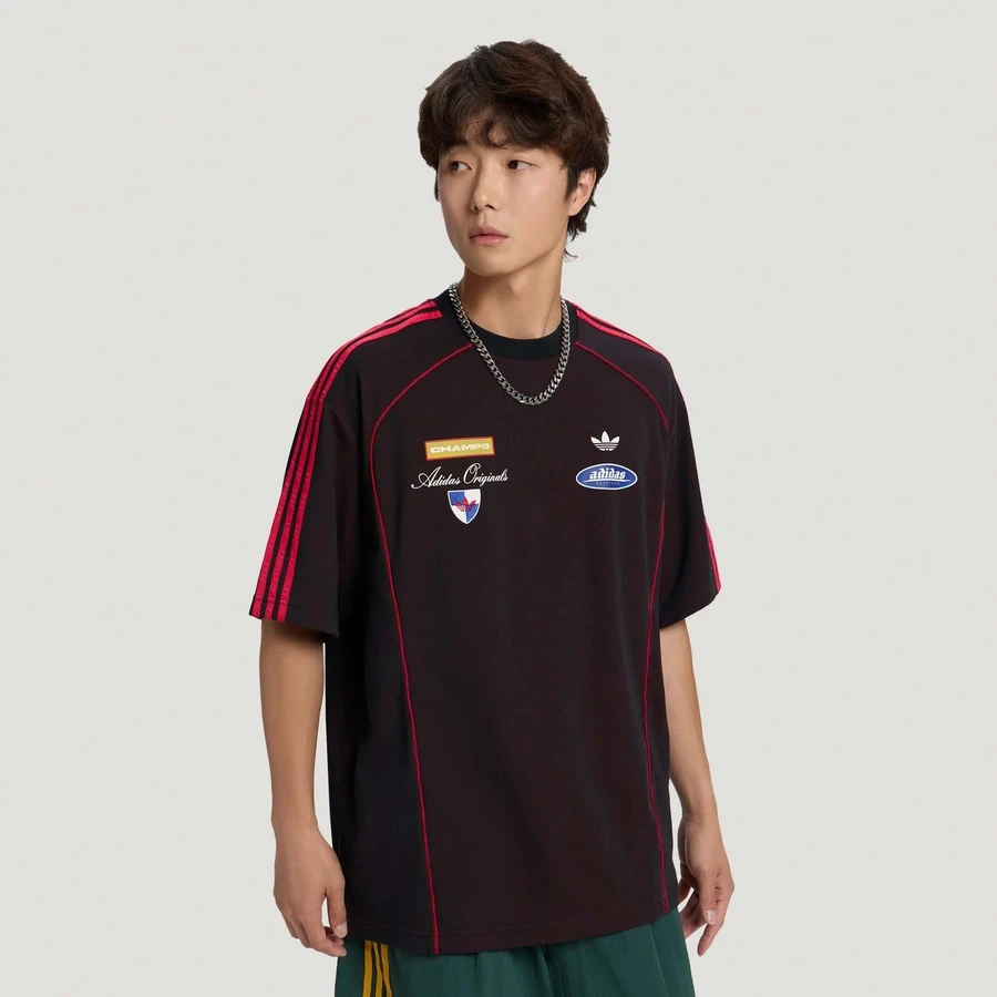 Adidas Originals 男士 ORIGINALS RAC ICON 短袖運動 T-shirt 上衣 LD6504 - 黑色 - 查看 1