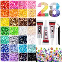 Multi-Color 3mm Jelly Resin Rhinestone Set, Includes Precision Tweezers And Craft Glue, Fashion DIY Clothing Accessories, Cups, Fabric Decor - View 10