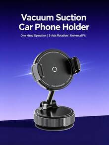 Vacuum Suction Cup + Mechanical Clip Car Phone Holder, 3-Axis Foldable Phone Stand, One-Hand Operation, Mark-Free Removal, Suitable For Car, Bathroom, Kitchen - Portable Phone Stand - View 4