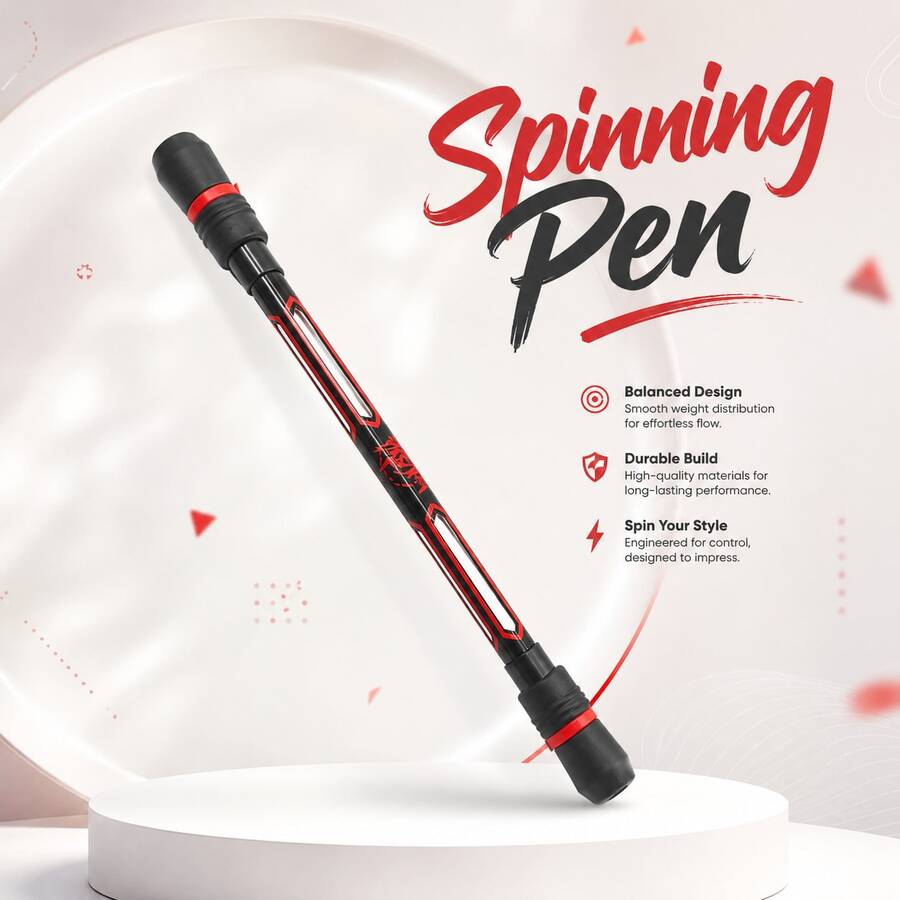 [Pen Spinning & Stress Relief]Metal Head Rotating Pen | Dual-Head Design, Balanced Weight, Super Smooth Feel | Creative Writing Tool + Fingertip Stress Relief Gadget | Durable Alloy Desktop Accessory | Office/Student Daily Essential | Creative Gift For Colleagues/Classmates - Pink - View 1