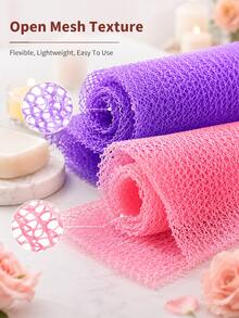 1pc African Mesh Long Bath Sponge, Unisex, Can Be Used For Body Exfoliation, Body Scrubbing, Back Scrubbing, Makes Skin Smooth, Stretchable Up To 66 Inches, African Net Sponge, Bath Accessories, Back Scrubber, Body Scrub Exfoliating - Multicolor - View 10