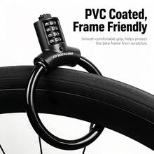 1pc Portable Bicycle Cable Lock, PVC Coated Anti-Scratch Frame, Mountain Bike Electric Bicycle Combination Lock - Multicolor - View 3