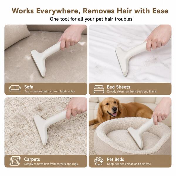 Portable Manual Pet Hair Remover, Hair Scraper, Reusable And Efficient Hair Removal Tool, Easily Scrape Cat And Dog Pet Hair, Suitable For Sofa, Bed Sheet, Carpet, Pet Bed, Fabric, Sofa Bed, Multi-Scenario Home Pet Hair Cleaning Tool, Daily Pet Supplies
