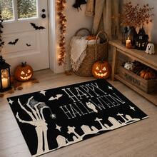 1/2pcs Halloween Skeleton Pattern, Vintage Diatomaceous Earth Mat, Super Absorbent, Non-Slip, Perfect For Bathroom, Kitchen And Dining Room, Quick Drying, Machine Washable, Ideal Gift For Home Decor And Bathroom Mat - Multicolor - View 4
