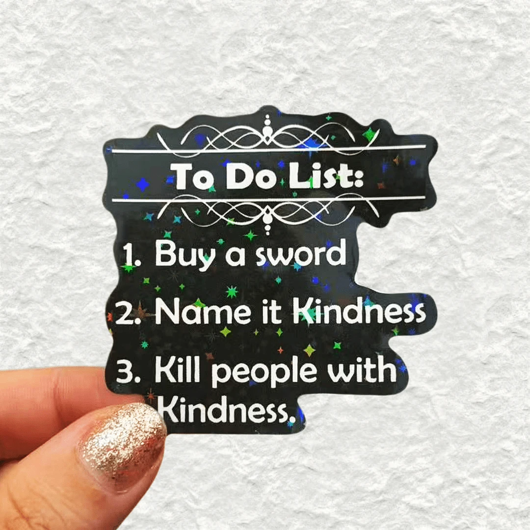 To-Do List, Kill People With Kindness, Contrast Cool And Funny Vinyl Sticker - Durable Smooth Surface, Self-Adhesive Bumper Sticker, Suitable For Cars, Windows, Laptops, Trucks, Water Bottles - Multi-Purpose Durable Design, Car Sticker - Vinyl - View 1