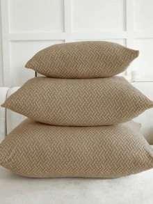 1pc Jacquard Pillowcase Sofa Cushion Cover Home Decor Protective Cover - Camel - View 6