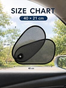 Universal Adjustable Car Side Window Sunshade, 180° Rotatable & Foldable Polyester Mesh Car Window Shade With Suction Cups, UV Protection & Heat Insulation, Clear View Side Window Cover, Summer Car Interior Accessory - A - View 5