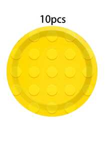 10pcs/40pcs/80pcs Building Block Theme Party Paper Plates, 7/9 Inch Round Paper Plates With Building Block Embossed Pattern, 4 Vibrant Colors (Red/Yellow/Green/Blue), Suitable For Birthday Party, Building Block Theme, Celebration, Building Block Theme Game Night, Picnic, Family Gathering - Multicolor - View 14