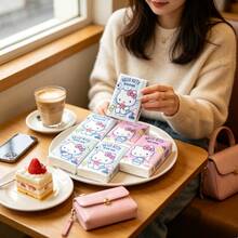 Sanrio 9/18 Small Pack/Set Exquisite Handkerchief Tissues, Cute Hello Kitty Printed Chiffon Paper, Portable Cartoon Pattern Facial Tissues, Suitable For Office, Birthday Gift, Wedding, Restaurant, Back To School Season - Cartoon - View 7
