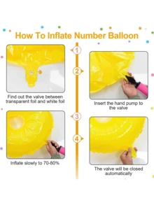 1pc 40 Inch Yellow Number Balloon, Large Giant Number Polyester Foil Helium Balloon, Champagne Gold, Suitable For Birthday, Party Celebration, Graduation, Anniversary, Photography, Platinum Theme Decoration - Multicolor - View 10