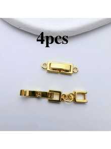 4PCS Copper Simple And Fashionable Hip-Hop Style With Long Tail Buckle, Folding Buckle, Handmade DIY Bracelet, Necklace, Jewelry Accessories - Multicolor - View 6