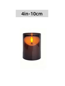 3pcs Grey Acrylic LED Candles, Flameless Design With Realistic Flickering Flame Effect, Battery Operated (Batteries Not Included), Suitable For Home, Wedding, Party And Christmas Decoration, Christmas, Halloween - Grey - View 9