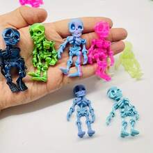 Figur Kerangka Mini Cetak 3D dengan Sendi yang Dapat Digerakkan Sepenuhnya, Ornamen Lelucon Kreatif, Dekorasi Meja Halloween - MultiWarna - View 10