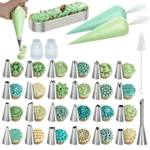 139pcs Cake Decorating Tools, Includes 110 Thickened Piping Bags, 24 Piping Tips, 1 Cream Puff Tip, 1 Pastry Mold, Connectors And Other Piping Tools, Suitable For Home Baking, Buttercream DIY - View 13