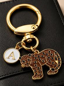 Personalized Custom Minimalist Gold Leopard Keychain, Gold Rotating Ring Keychain, Gift For Men, Bag Decoration, Gift For Animal Lovers, Key Chain, Key Ring, Bag Accessory, Birthday Gift - Leopard Keychain - View 7