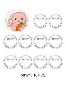 1pc/10Pcs Clear Round Blank Button Badge Blanks With Safety Pins, DIY Pin Badge Making Supplies, Handmade Craft Accessories(58mm/44mm) - DIY Badge - View 14