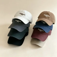 1pc Letter Embroidered Baseball Cap, Vintage Washed Cotton Adjustable Sun Hat, Unisex Casual Streetwear Style, Suitable For Outdoor Sports, Travel, Daily Wear - Multicolor - View 10