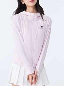 CAMEL CROWN Women's Knitted Sun Protection Clothing: Comfortable, Stylish, Breathable, And Suitable For Spring And Summer. - Morning  Powder - View 4
