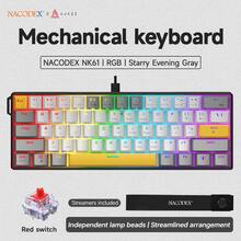 AJAZZ NK61 60% Compact Wired Keyboard, 61 Keys RGB Backlit, Compact & Portable, Office/Computer Mechanical Keyboard, Full Hot-Swappable Keys, Suitable For Windows Tablets, Laptops And Gamers - Multicolor - View 14