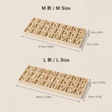 130pcs Wooden Alphabet Set With Wooden Storage Tray, Blank Wooden Alphabet, Alphabet Learning Gift, Home Decor, Valentine's Day Gift, Birthday Gift, Graduation Gift (Upgraded Thickened) - A - View 5