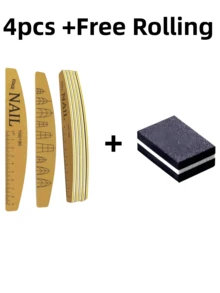 2pcs 100/180 Grit Professional Double-Sided Sandpaper Nail Files, Suitable For Acrylic Nails And Natural Nails, Washable And Durable, With Ruler And Nail Shape Templates, Manicure Tools Nail Care Supplies - Multicolor - View 12