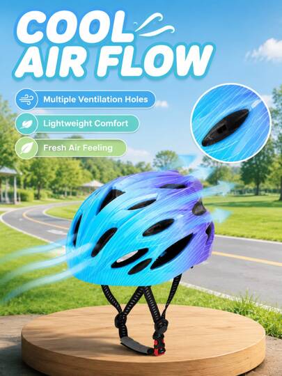 1pc Children's Multi-Function Bicycle Helmet, Lightweight & Breathable, Adjustable Strap, Removable Padding, Suitable For Skateboard And Scooter, Holiday Gift