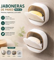 Jabonera de Pared para Baño y Cocina, Contenedor de Jabón con Tapa Protectora y Drenaje, Instalación Adhesiva sin Taladro, Diseño Moderno que Ahorra Espacio, Mantén el Jabón Separado del Agua para un Secado Más Cómodo, Fácil de Limpiar y Usar, Ideal para Regadera, Lavabo, Baño, Cocina y Hogar ideal para uso diario - Jabón + jabonera - Ver 17