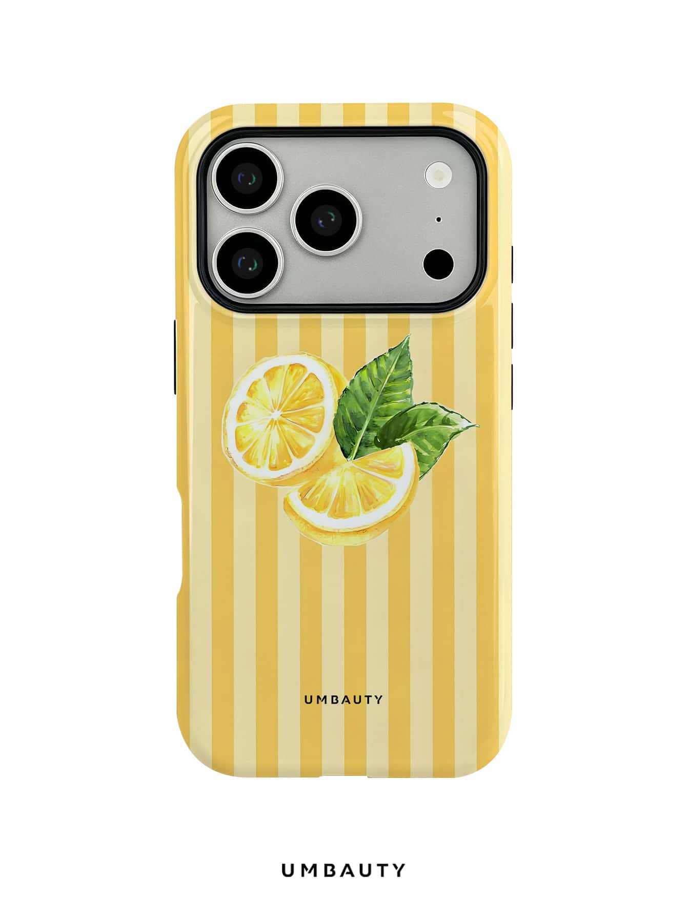 UMBAUTY 1pc Fashionable Phone Case, Fresh Lemon Stripe Pattern Design, Compatible With Phone 17 Pro Max, 16 Pro Max, 15 Pro Max, 14 Pro Max, 11/12/13/14/15/16/18 Pro/Pro Max/Plus. This High-End, Fashionable And Fun Phone Case Is Suitable For Both Men And Women, Making It An Ideal Gift For Girlfriend On Easter, Spring, Halloween, Wedding Season And Birthday - Multicolor - View 1