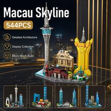 554PCS City Skyline Architecture Building Blocks Set, Landmark Tower & Urban Cityscape Display Model, Micro Building Bricks Collection For Home Office Decor, Adult Building Blocks Gift Set - Multicolor - View 8