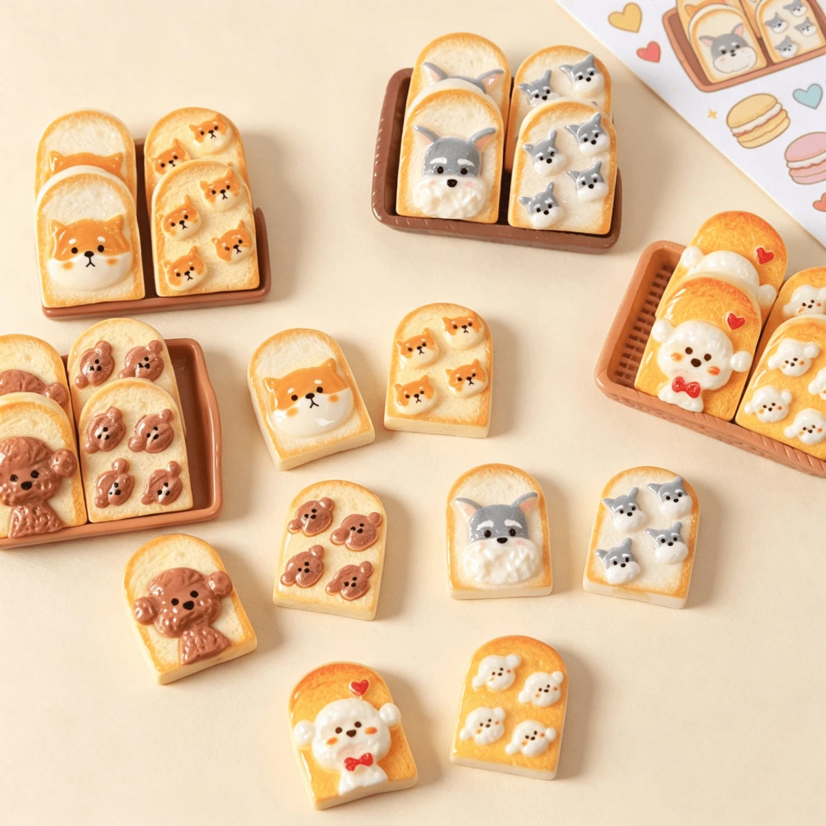6/12/18pcs Cute Shiba Inu Puppy Resin Decorative Accessories For DIY Jewelry Pendants, Hair Clips, Phone Cases, Scrapbooking, Jewelry Making Materials, Resin Decor - Random Mix - Dog Party Series - View 1