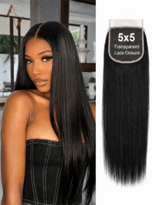 ARABELLA 5x5 Skin-Like Transparent Straight Lace Frontal Closure 100% Human Hair Frontal Smoothly Without Tangles Pre Plucked Natural Color For Women Casual Styles - SNatural - View 2