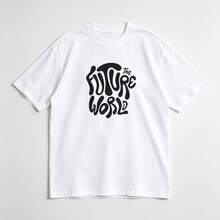 Printed Men's Short-Sleeve Shirt T Summer Round-Neck Cotton Shirt, Casual And Versatile, Suitable For Couples - 白色1 - 查看 2