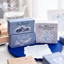 Wooden Rubber Stamp With Wave And Seagull Pattern, Decorative Wooden Stamp For Scrapbooking, Journaling, Diary, Handmade DIY Art Supplies - Single Piece - View 4