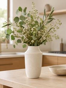 1pc Beige Textured Vase, Modern Minimalist Flower Vase For Fresh Flowers & Greenery, Neutral Boho Farmhouse Home Decor For Living Room, Entryway, Dining Table, Shelf, Mantel, Tabletop Centerpiece And Housewarming Gift - Multiple Styles - View 7