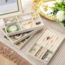 New Upgraded 3-Layer Dust-Proof Acrylic Jewelry Storage Box, Modern Rectangular Desktop Display And Storage Jewelry Box - Grey - View 4