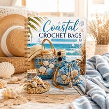 Beach Style Crochet Bag Tutorial Book, Beach Sand Tote Bag Drawstring Bag Knitting Pattern Guide, Handmade DIY Crochet Summer Vacation Bag Pattern, Beginner Handmade Enthusiast Knitting Reference Book, Shell Ocean Theme Crochet Bag Tutorial, Casual Beach Bag Making Diagram, Handmade Creative Gift, Home Leisure Handmade Learning Tool Book - Style 1 - View 3
