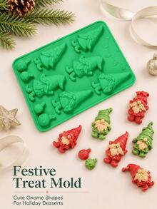 1 buah Cetakan Kue Peri Natal, Cetakan Kue Cokelat Permen Berbentuk Kurcaci Liburan, Alat Pembuat Makanan Penutup Buatan Tangan DIY, Cocok untuk Pesta Natal, Dapur Rumah, dan Dekorasi Liburan - Hijau - View 5