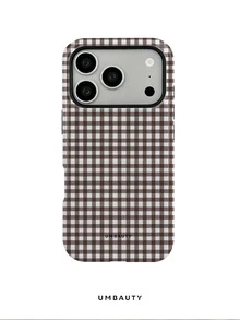UMBAUTY 1pc Brown & White Plaid Pattern Design, Compatible With Phone 18 Pro Max, 11/12/13/14/15/16/17/18 Pro/Pro Max/Plus, Galaxy /S26/S25/S24/S23/S22/A56/A36/A26/A17/A16/A15/Ultra/Plus, Korean-Style High-End Fashion & Fun Phone Case, Unisex, Ideal Gift For Girlfriend On Christmas, Valentine's Day, Easter, Wedding Season And Birthday - Multicolor - View 8