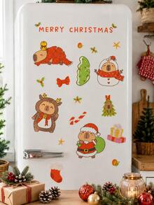 SUPSTICKER IPC Capybara Christmas Wall Decals, Peel And Stick Holiday Wall Stickers, Animal Christmas Decor For Living Room, Bedroom, Entryway & Party - IPC - View 2