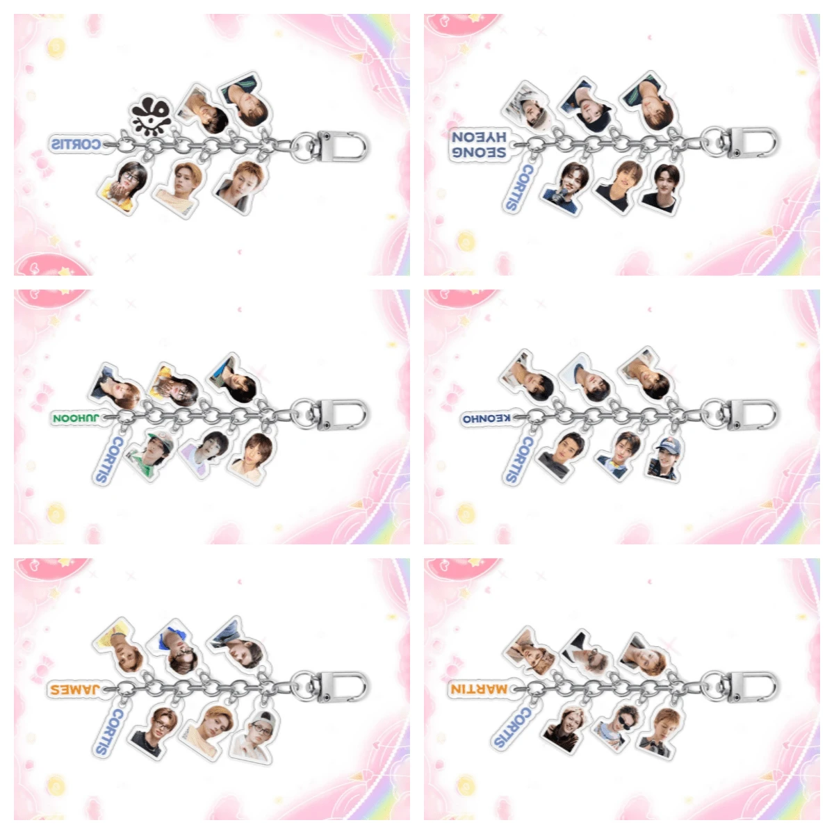 8PCS ORTIS Acrylic Keychain Pendant KEONHO JAMES Fan Support Charm - Multicolor - View 1