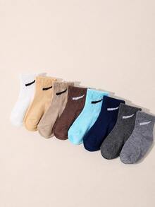 10/20 Pairs Random Baby Solid Color Mid-Calf Socks, Sports Socks, Horizontal Stripe/Line Design, Suitable For Daily Wear, Unisex For Baby Boys And Girls, Suitable For 0-3 Years Old Infants, Breathable Soft And Comfortable - Multicolor - View 2